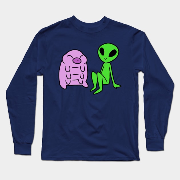 Alien and Waterbear Long Sleeve T-Shirt by saradaboru